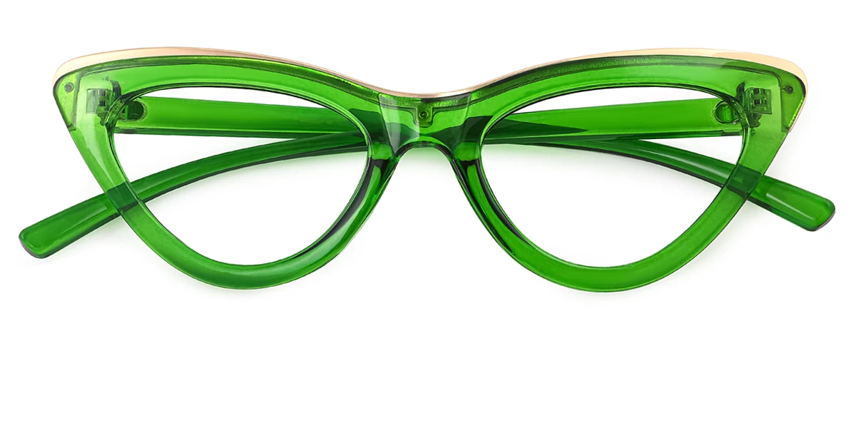 Green Cateye Retro Unique Gorgeous Custom Engraving Eyeglasses | WhereLight