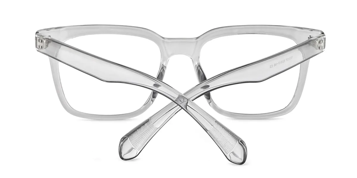 Grey Rectangle Simple Classic Retro Unique Custom Engraving Eyeglasses | WhereLight