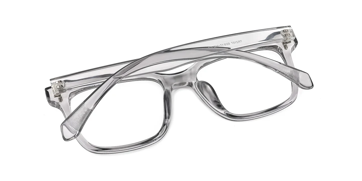 Grey Rectangle Simple Classic Retro Unique Custom Engraving Eyeglasses | WhereLight