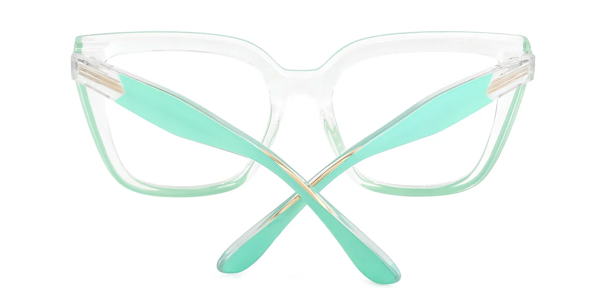 Green Rectangle Gorgeous Custom Engraving Eyeglasses | WhereLight