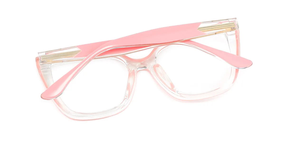 Pink Rectangle Gorgeous Custom Engraving Eyeglasses | WhereLight