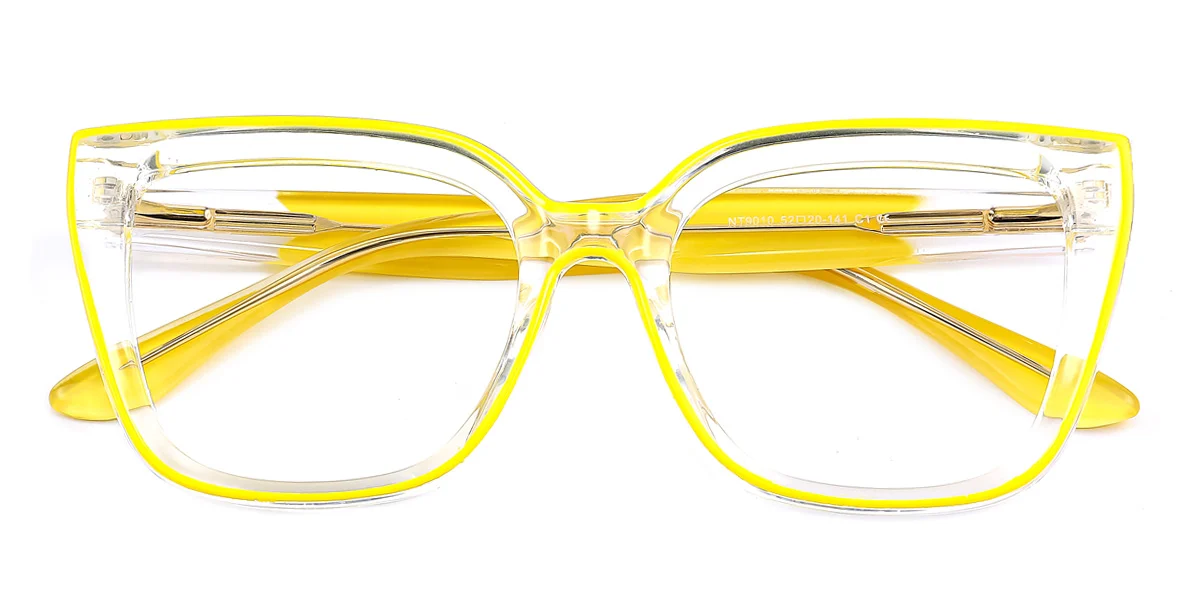 Yellow Rectangle Gorgeous Custom Engraving Eyeglasses | WhereLight
