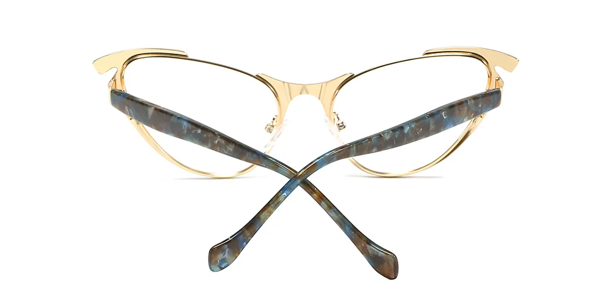 Green Cateye Unique Spring Hinges Custom Engraving Eyeglasses | WhereLight