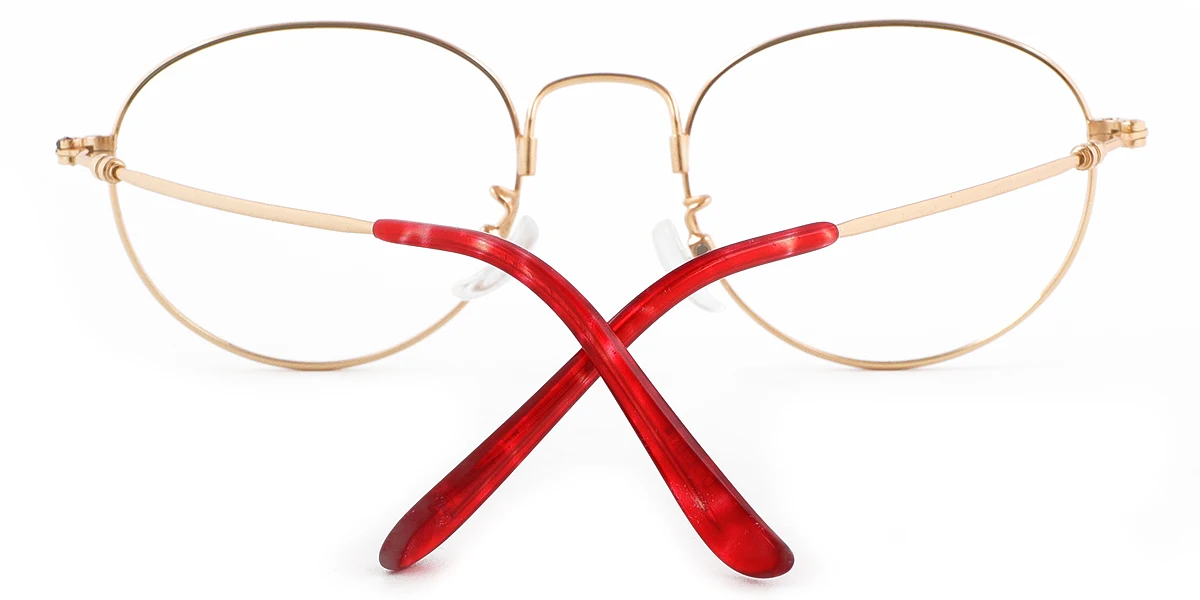 Red Round Oval Simple Classic Retro Super Light Eyeglasses | WhereLight
