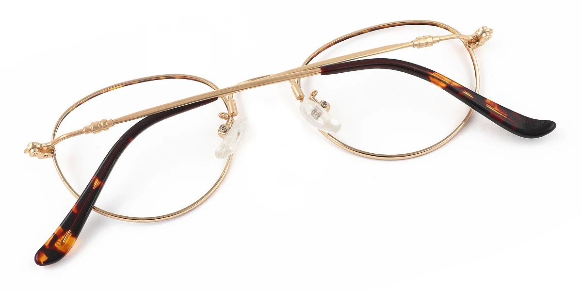 Tortoiseshell Round Oval Simple Classic Retro Super Light Eyeglasses | WhereLight