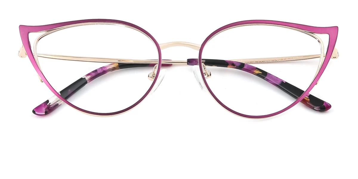 Purple Cateye Irregular Classic Unique Gorgeous Super Light Eyeglasses | WhereLight