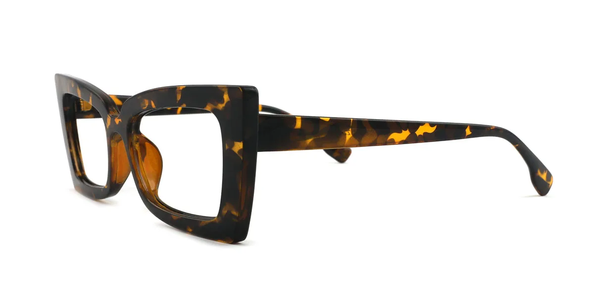 Tortoiseshell Cateye Rectangle Unique Custom Engraving Eyeglasses | WhereLight