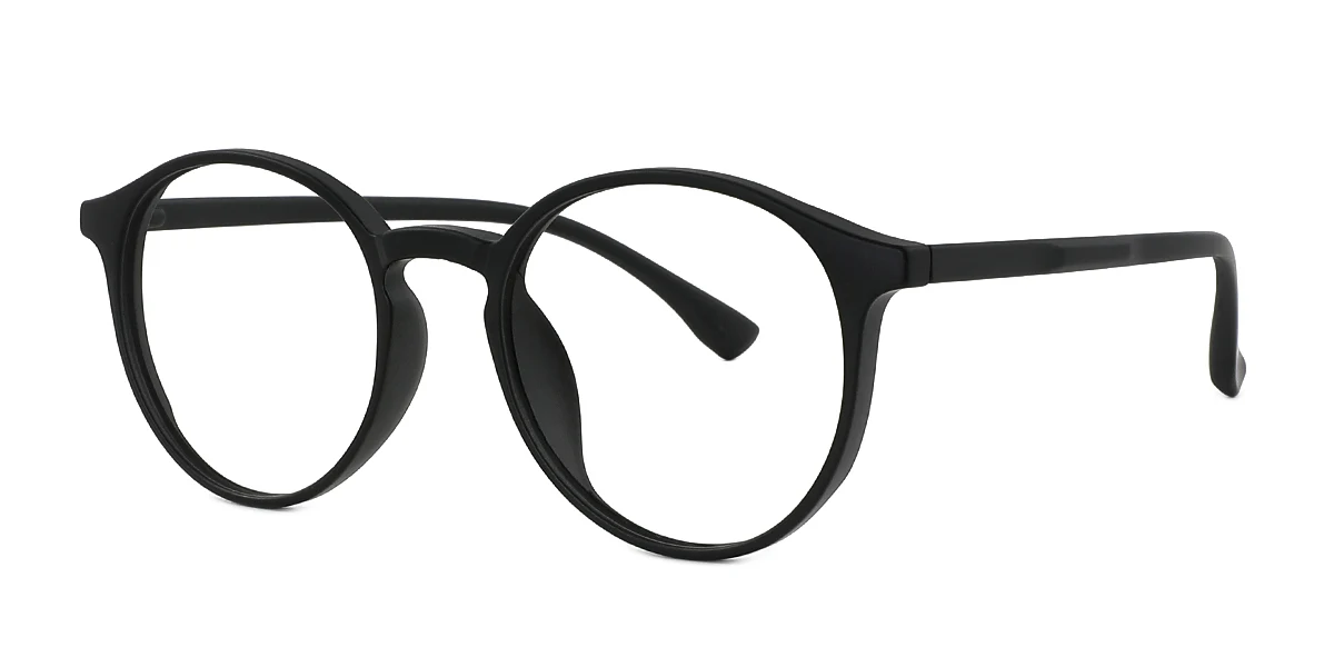 Black Round Simple Classic Super Light Custom Engraving Eyeglasses | WhereLight
