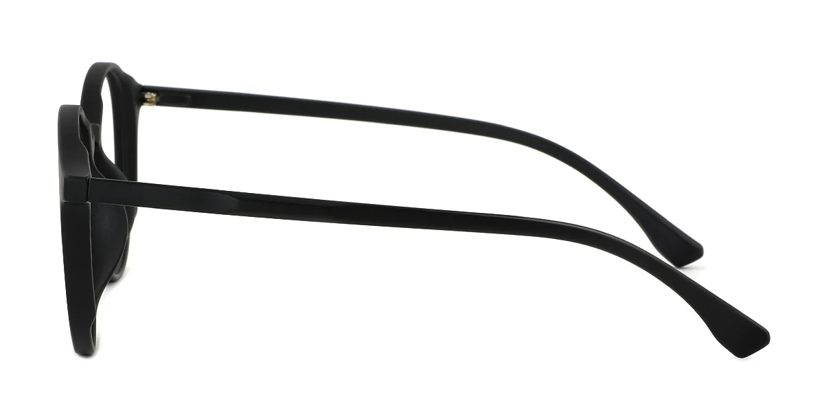 Black Round Simple Classic Super Light Custom Engraving Eyeglasses | WhereLight