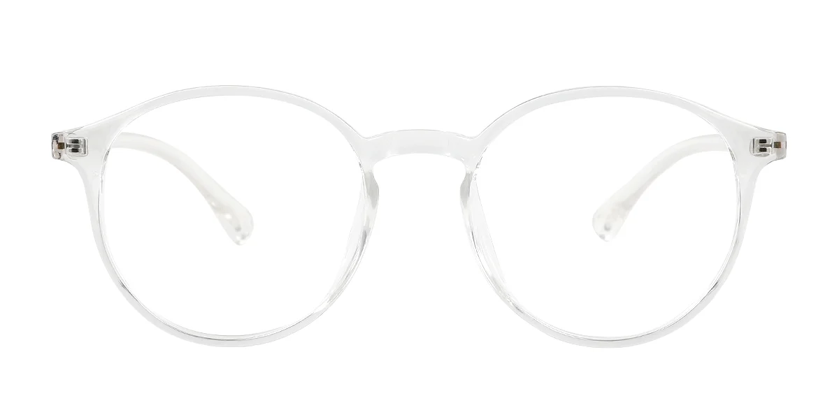 Clear Round Simple Classic Super Light Custom Engraving Eyeglasses | WhereLight