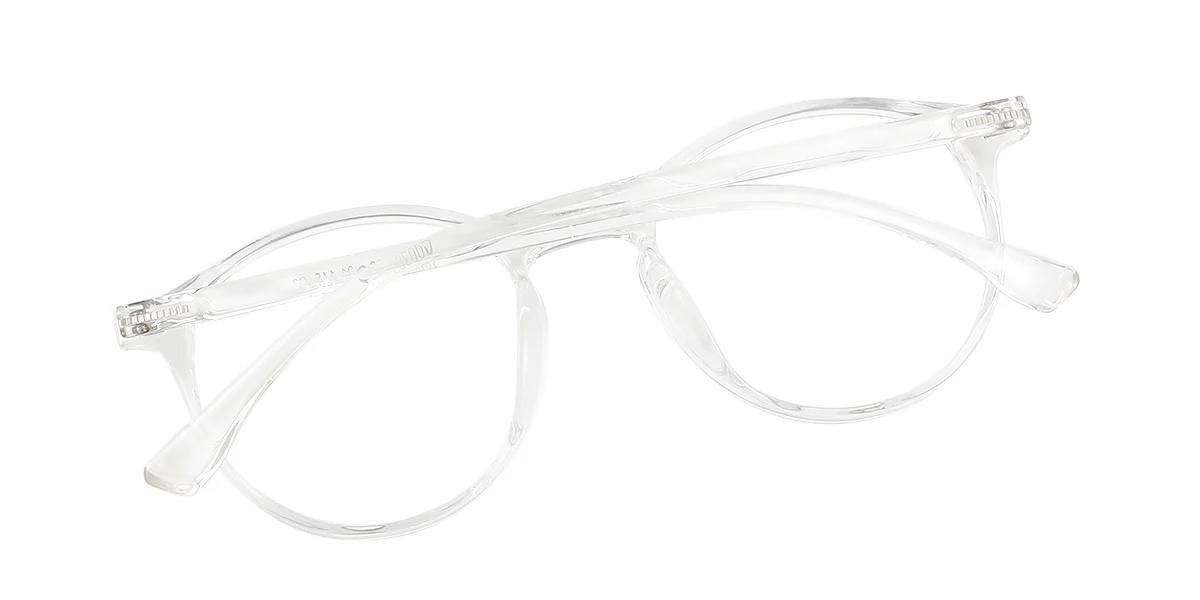 Clear Round Simple Classic Super Light Custom Engraving Eyeglasses | WhereLight
