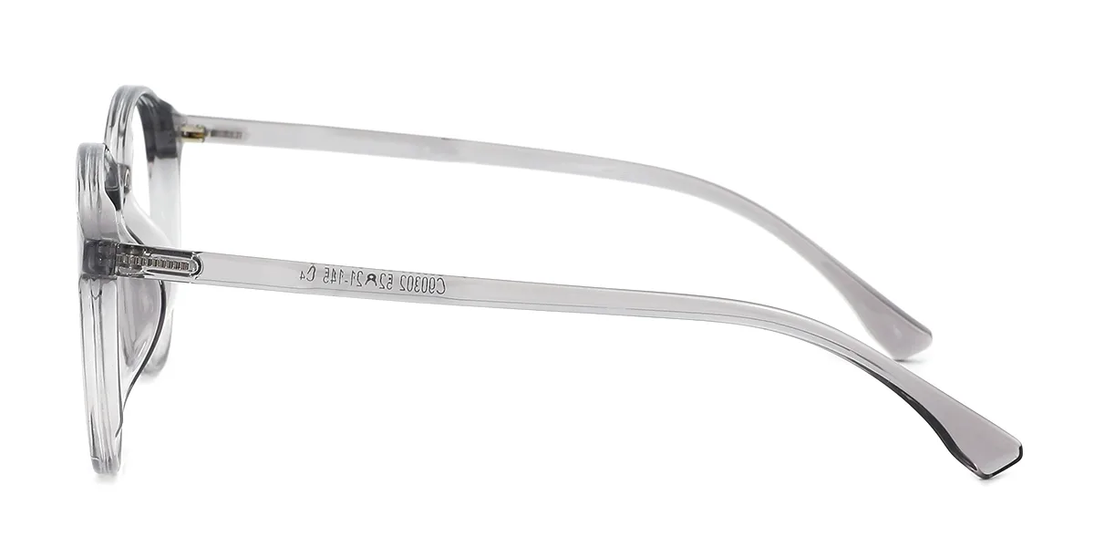 Grey Round Simple Classic Super Light Custom Engraving Eyeglasses | WhereLight