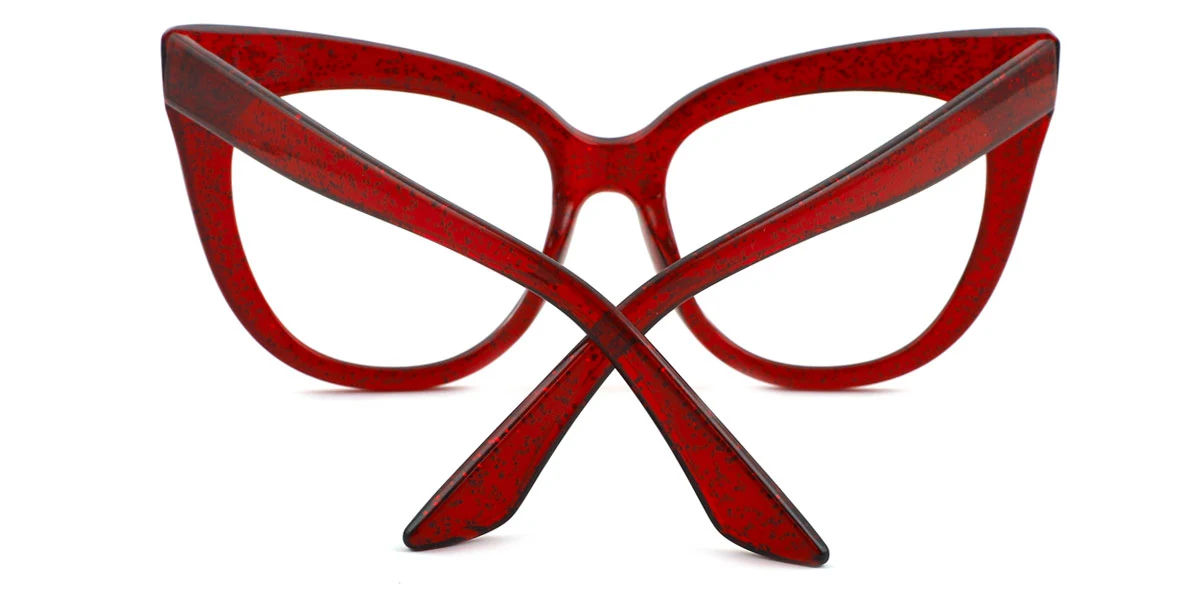 Red Cateye Unique Custom Engraving Eyeglasses | WhereLight