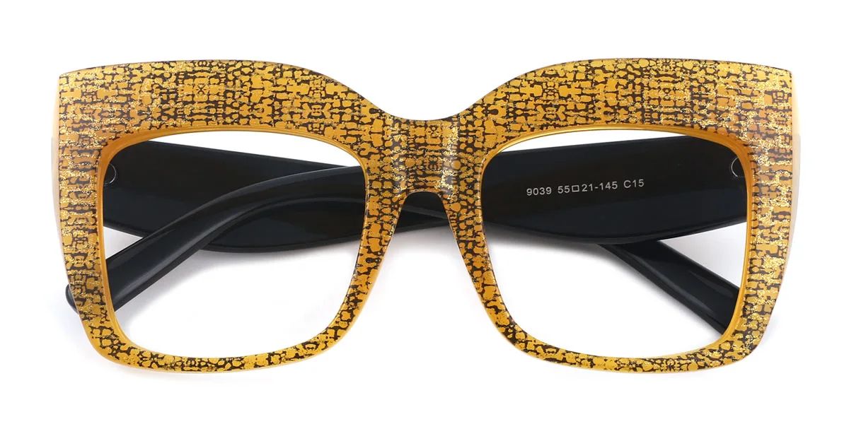 Gold Geometric Unique Custom Engraving Eyeglasses | WhereLight