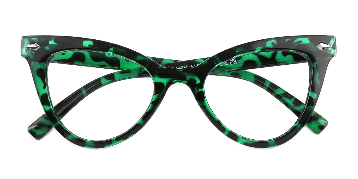 Green Cateye Unique Custom Engraving Eyeglasses | WhereLight