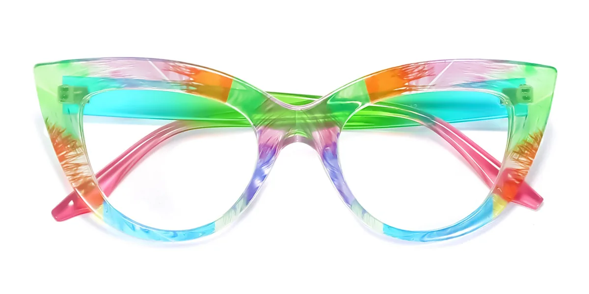 Multicolor Cateye Gorgeous Custom Engraving Eyeglasses | WhereLight