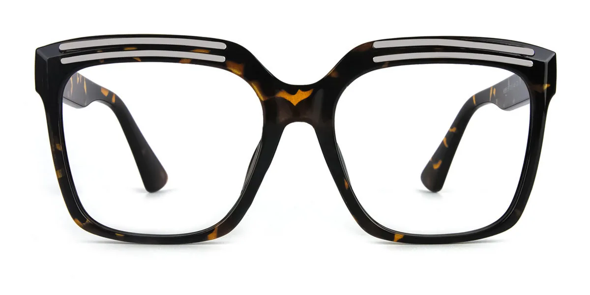 Tortoiseshell Geometric Unique Custom Engraving Eyeglasses | WhereLight