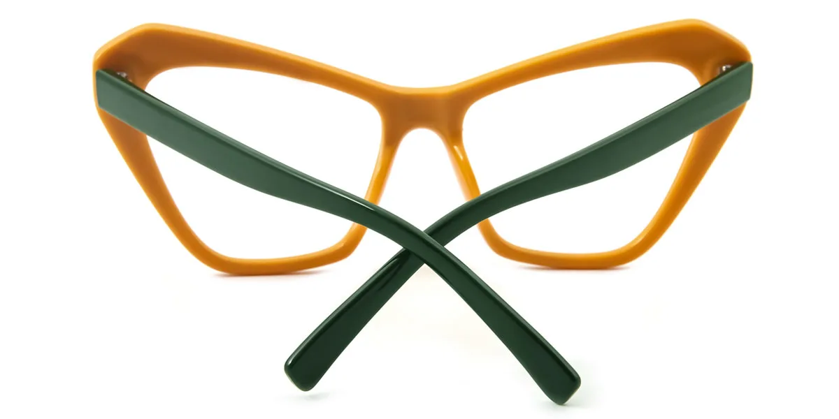 Yellow Cateye Unique Custom Engraving Eyeglasses | WhereLight