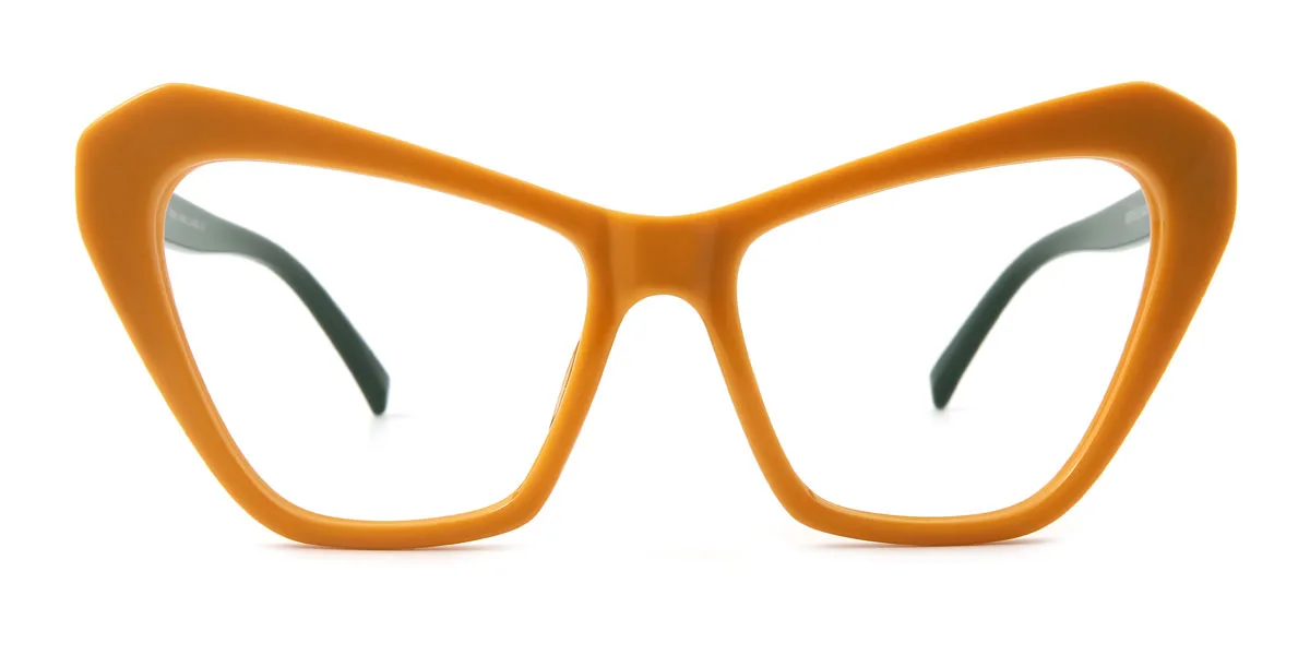 Yellow Cateye Unique Custom Engraving Eyeglasses | WhereLight