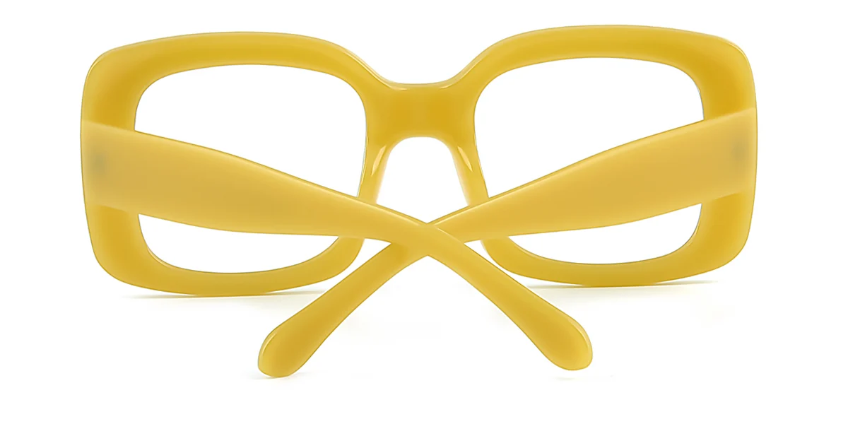 Yellow Geometric Classic Custom Engraving Eyeglasses | WhereLight