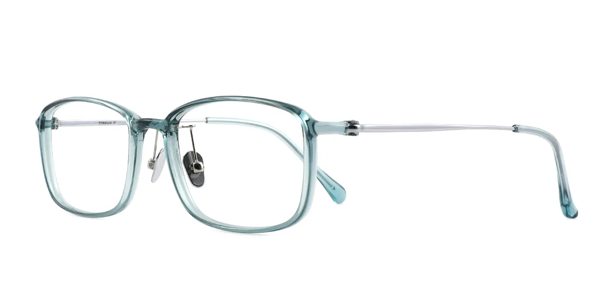 Blue Rectangle Simple Classic Super Light Eyeglasses | WhereLight