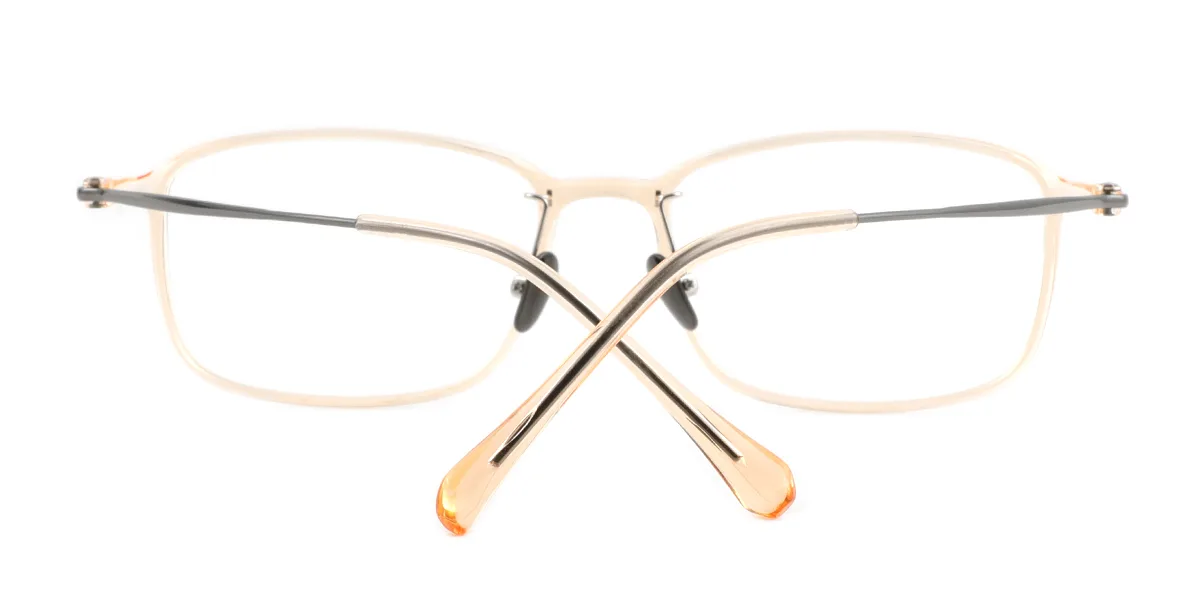 Brown Rectangle Simple Classic Super Light Eyeglasses | WhereLight