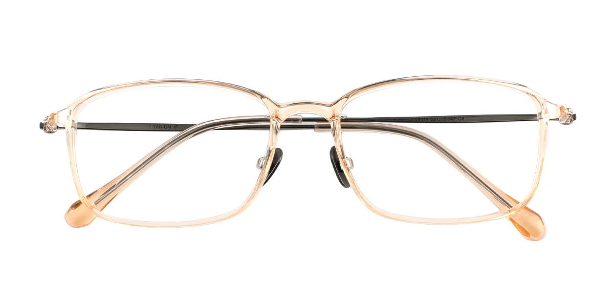 Brown Rectangle Simple Classic Super Light Eyeglasses | WhereLight
