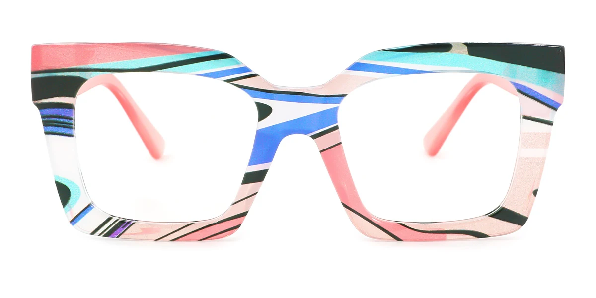 Pink Rectangle Unique  Eyeglasses | WhereLight