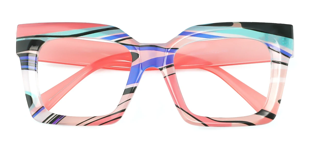 Pink Rectangle Unique  Eyeglasses | WhereLight