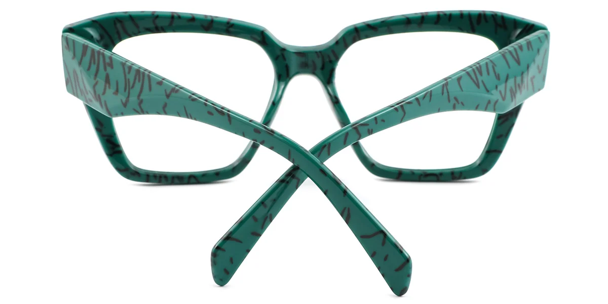 Green Rectangle Unique Gorgeous  Eyeglasses | WhereLight