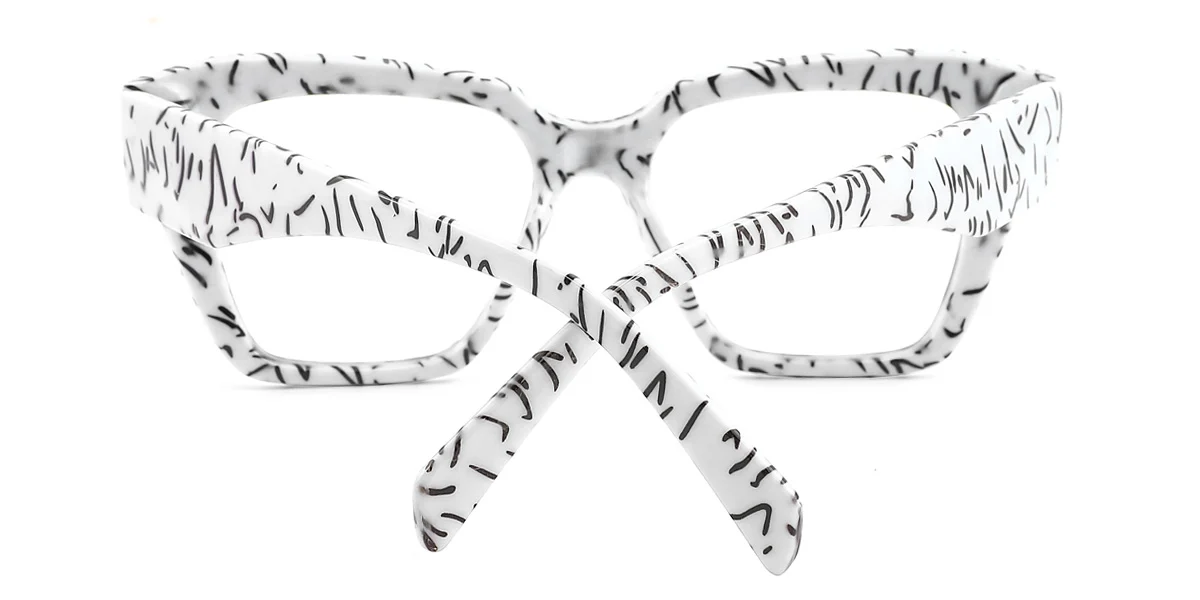White Rectangle Unique Gorgeous  Eyeglasses | WhereLight