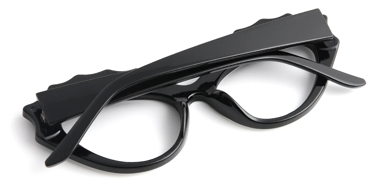 Silver Cateye Irregular Gorgeous Custom Engraving Eyeglasses | WhereLight