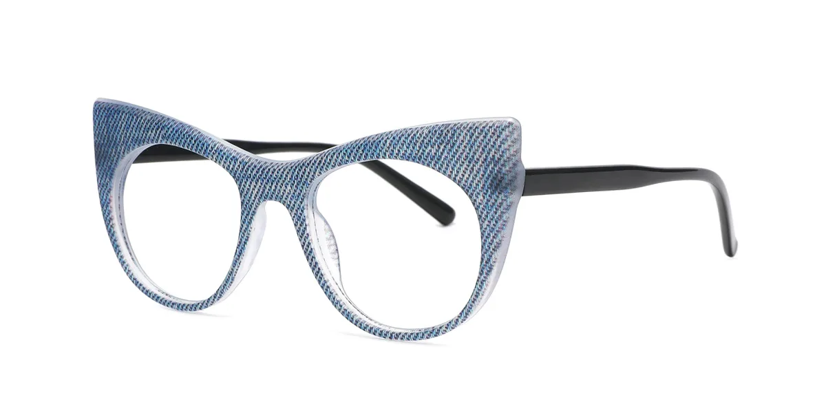 Blue Cateye Unique  Eyeglasses | WhereLight