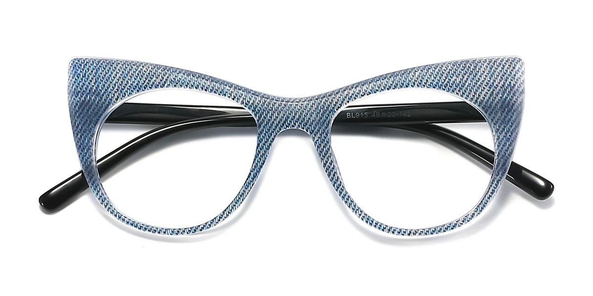 Blue Cateye Unique  Eyeglasses | WhereLight