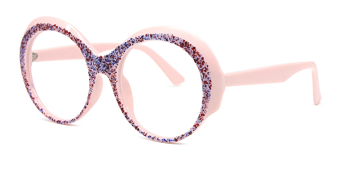 Pink Round Oval Classic Unique Gorgeous Custom Engraving Eyeglasses | WhereLight