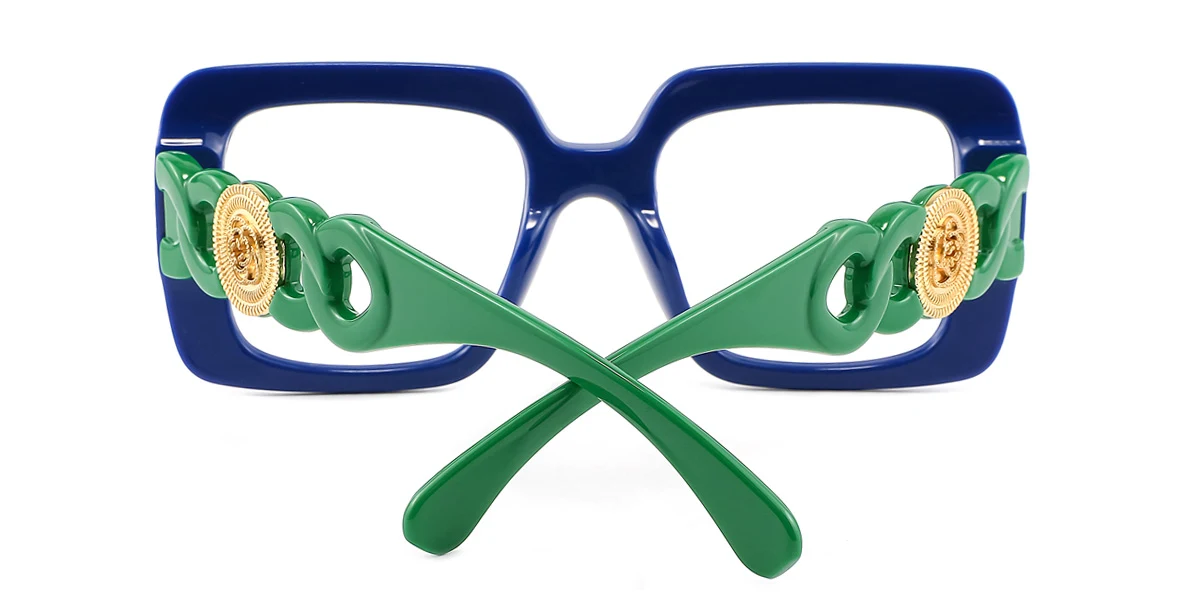 Blue Rectangle Gorgeous  Eyeglasses | WhereLight