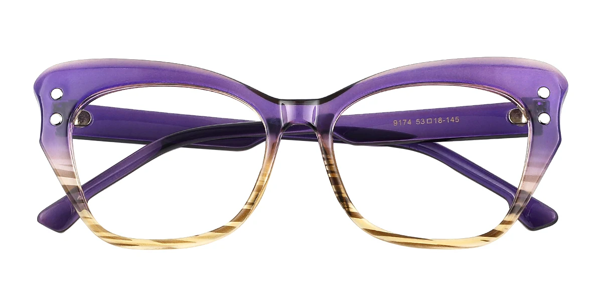 Purple Butterfly Simple Retro Custom Engraving Eyeglasses | WhereLight