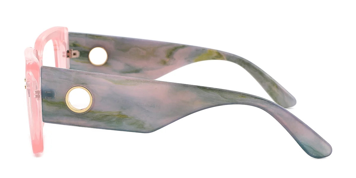 Pink Rectangle Simple Classic Custom Engraving Eyeglasses | WhereLight