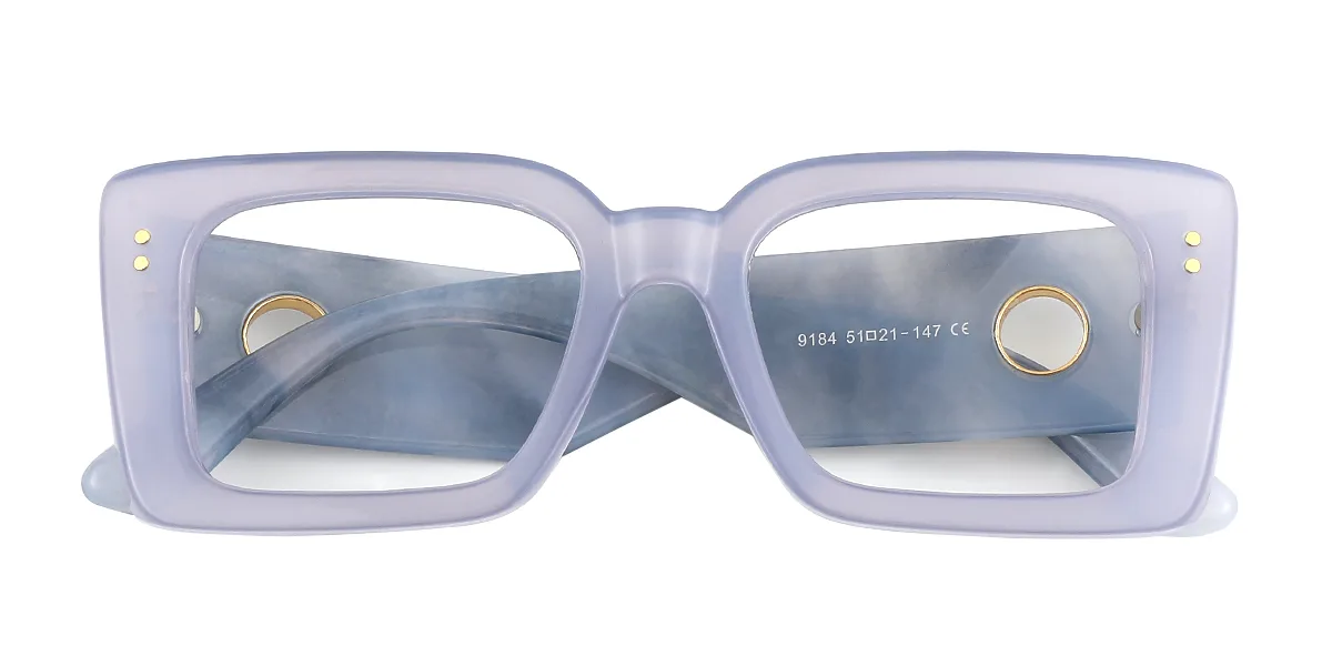 Purple Rectangle Simple Classic Custom Engraving Eyeglasses | WhereLight