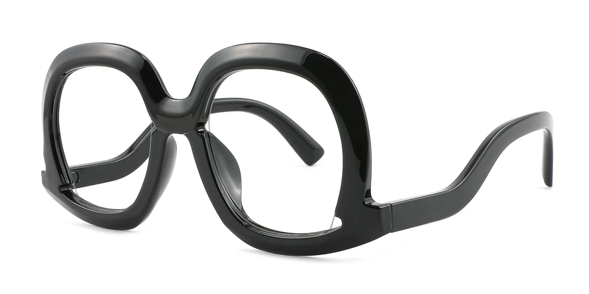 Black Irregular Unique Gorgeous Custom Engraving Eyeglasses | WhereLight