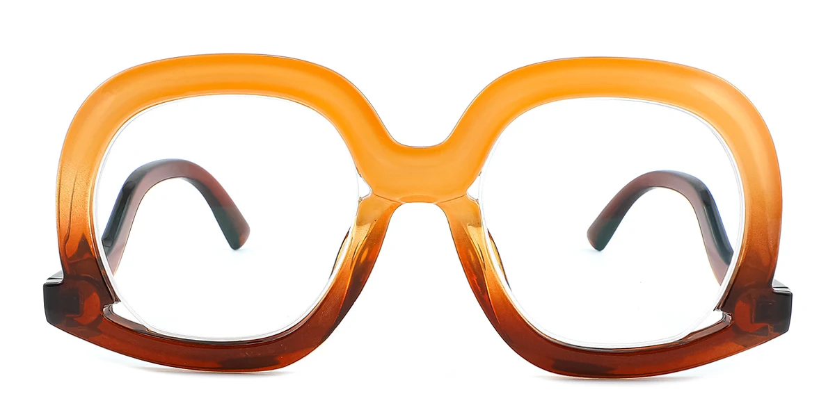 Yellow Irregular Unique Gorgeous Custom Engraving Eyeglasses | WhereLight
