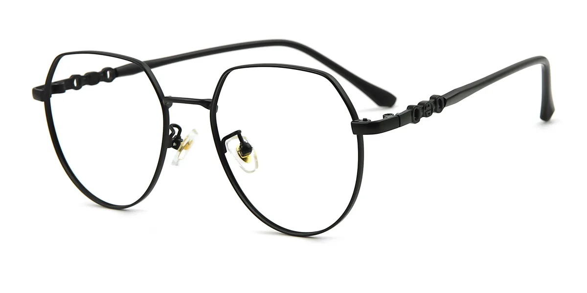 Black Oval Irregular Simple Classic Retro Super Light Eyeglasses | WhereLight
