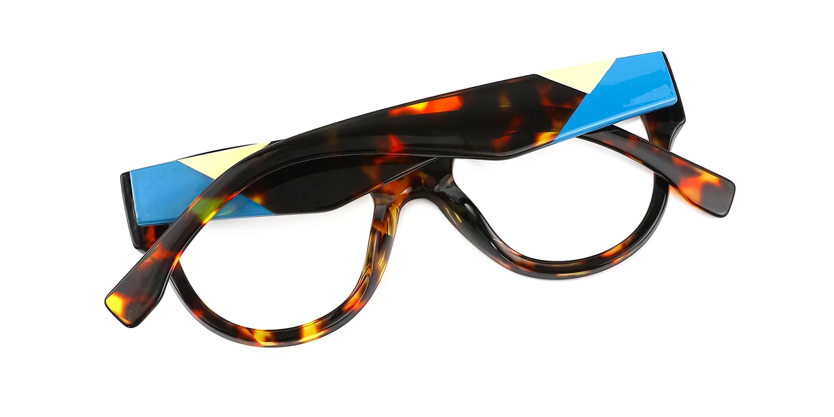 Tortoiseshell Oval Classic Custom Engraving Eyeglasses | WhereLight
