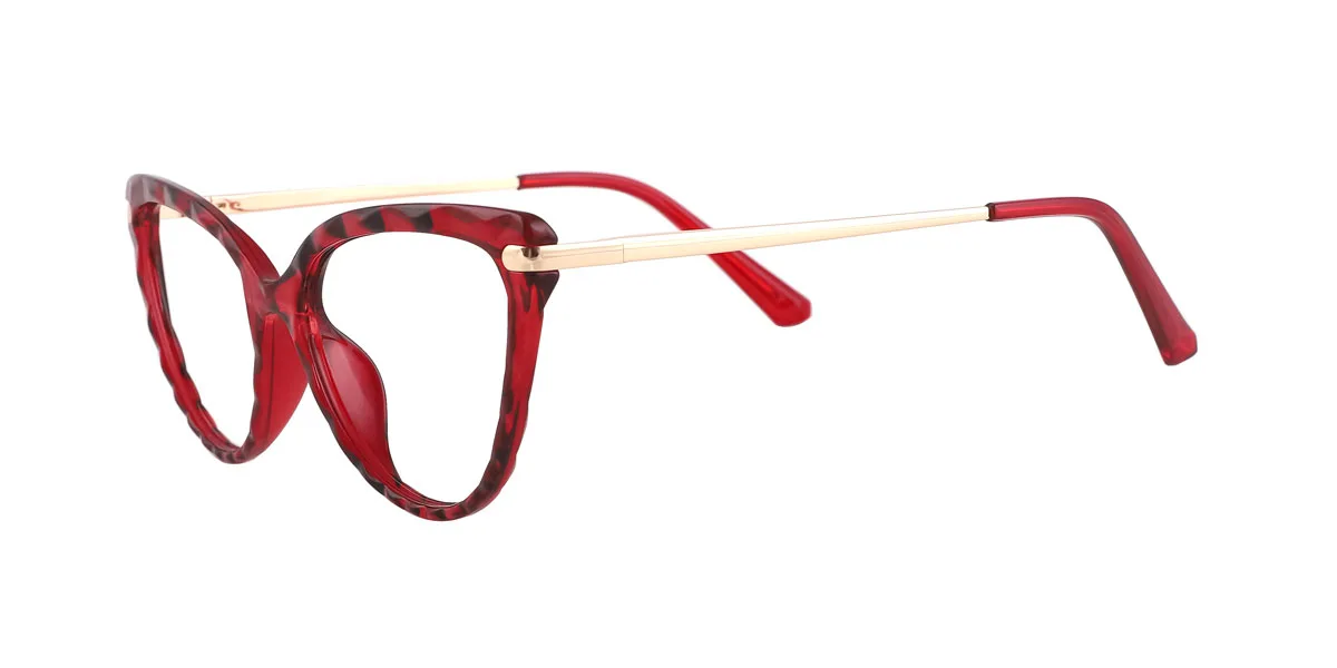 Red Cateye Unique Spring Hinges Eyeglasses | WhereLight