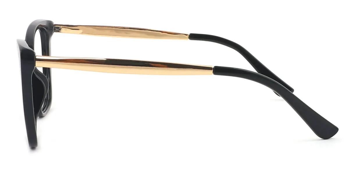 Black Cateye Classic Spring Hinges Custom Engraving Eyeglasses | WhereLight