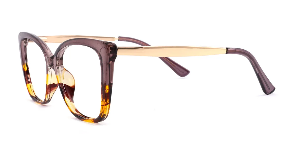 Brown Cateye Classic Spring Hinges Custom Engraving Eyeglasses | WhereLight