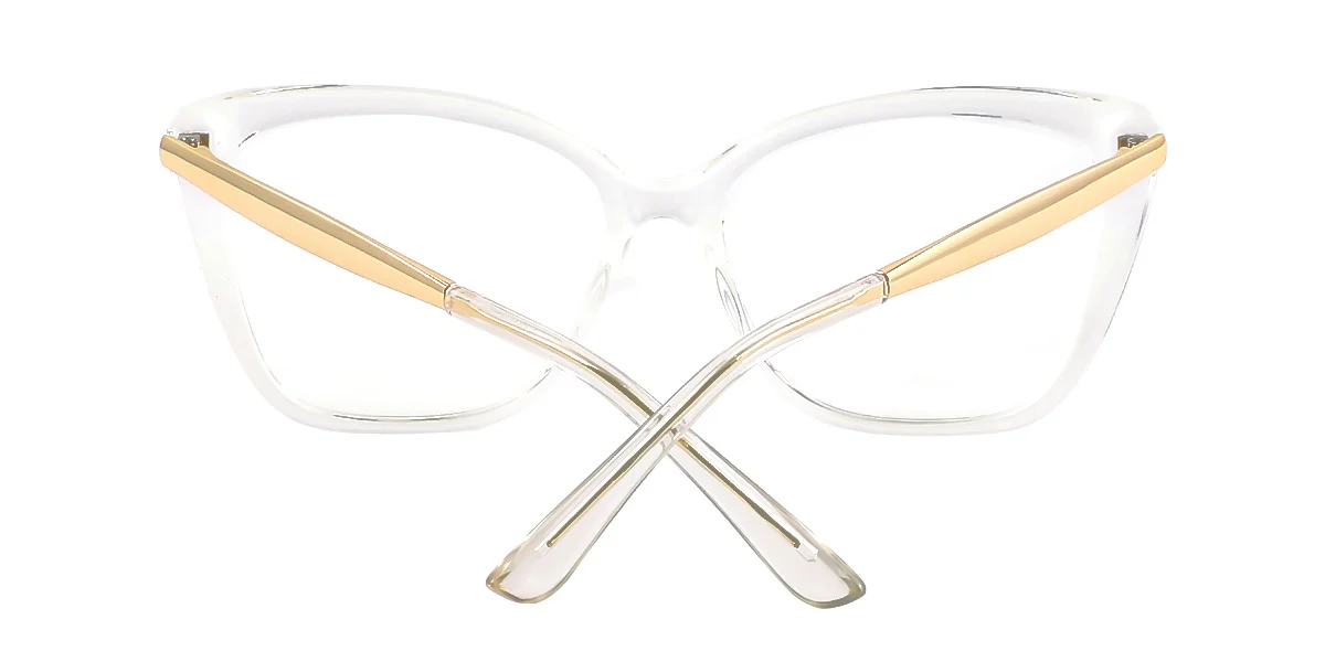Clear Cateye Classic Spring Hinges Custom Engraving Eyeglasses | WhereLight