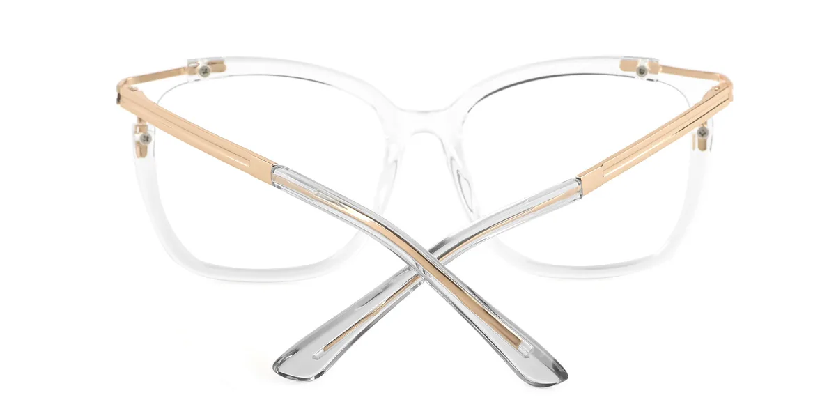 Clear Cateye Rectangle Unique Gorgeous Spring Hinges Eyeglasses | WhereLight