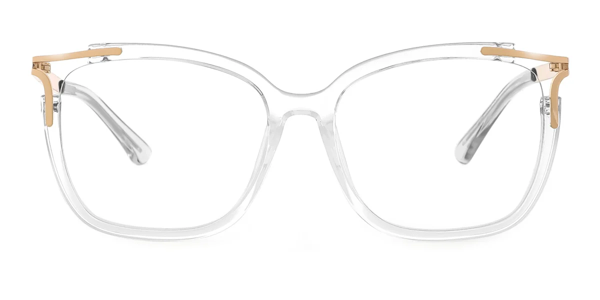 Clear Cateye Rectangle Unique Gorgeous Spring Hinges Eyeglasses | WhereLight