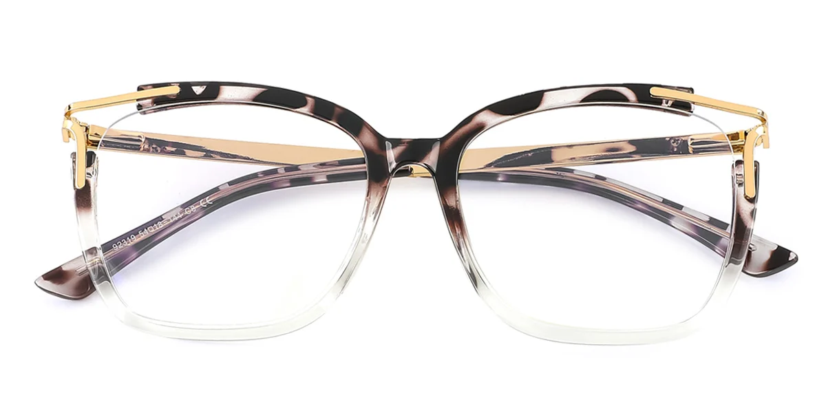 Floral Cateye Rectangle Unique Gorgeous Spring Hinges Eyeglasses | WhereLight